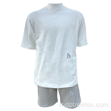 T-shirt et shorts à manches courtes de broderie pour hommes